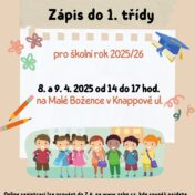 Zápis do 1. třídy 8. a 9. 4. 2025